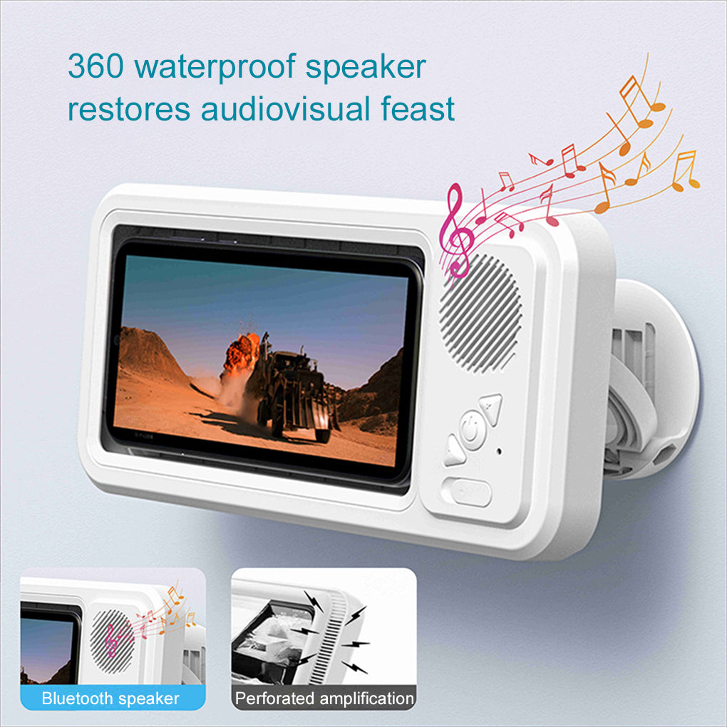 Bathroom Waterproof Mobile Phone Box Bluetooth Speaker Audio Bath TV Stand Mobile Phone Holder 360 Degree Rotation Touch Screen