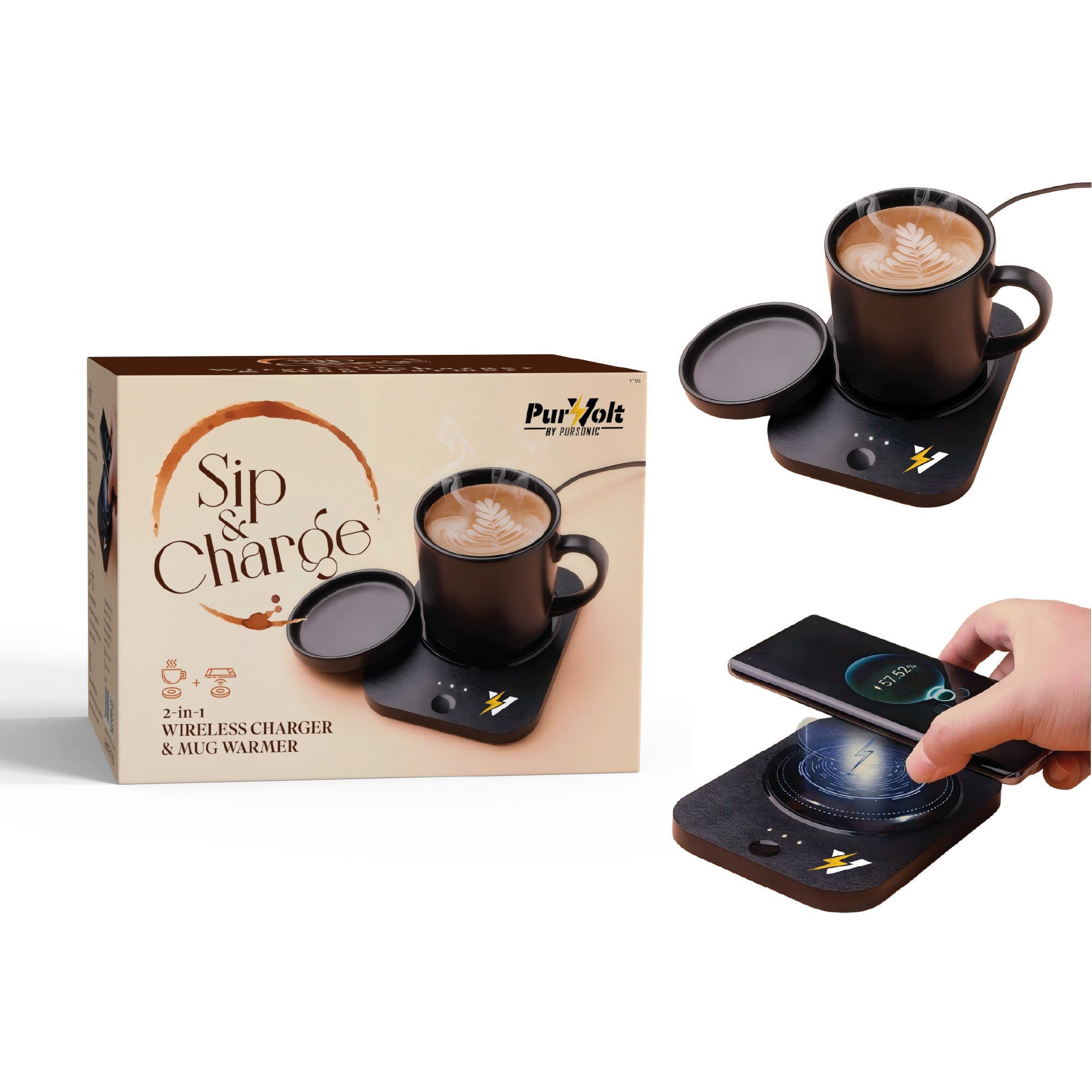 Sip & Charge 2-in-1 Mug Warmer with Wireless Charger