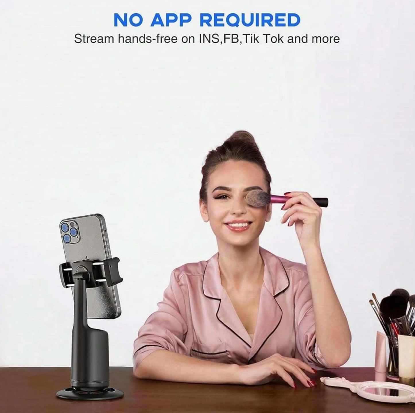 Auto Face Tracking Tripod – 360° Smart Phone Holder for TikTok & Vlogging