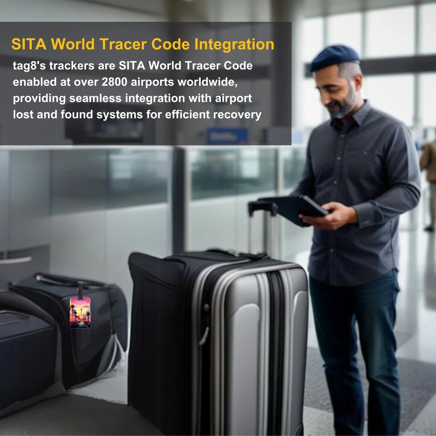 Smart Luggage Tag – QR Code Travel Bag Tracker - Las Vegas [Pack 2]