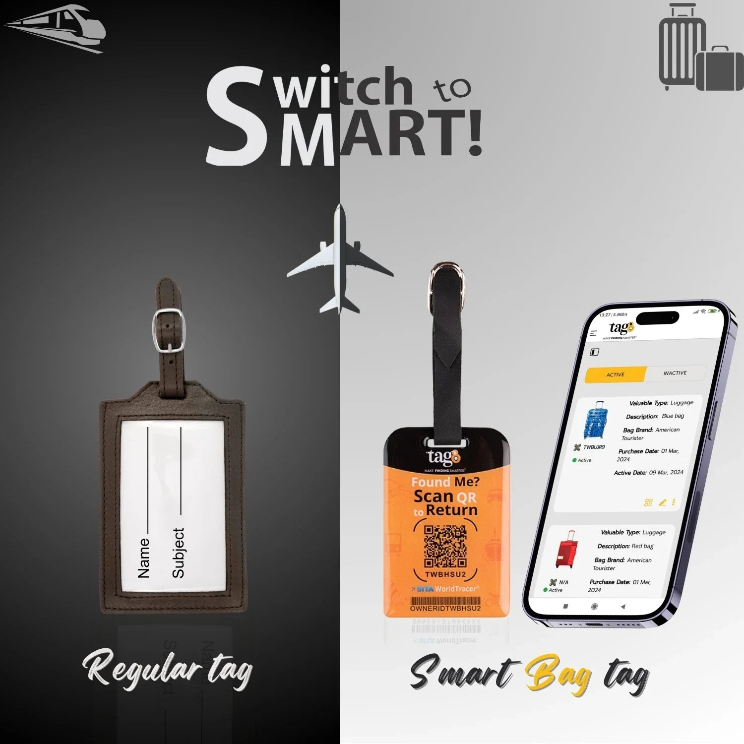 Smart Luggage Tag – Country Flag Edition (QR Travel Bag Tracker)